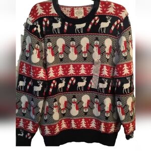 St Johns Bay Mens Holiday Sweater Size Medium Snowman Sweater